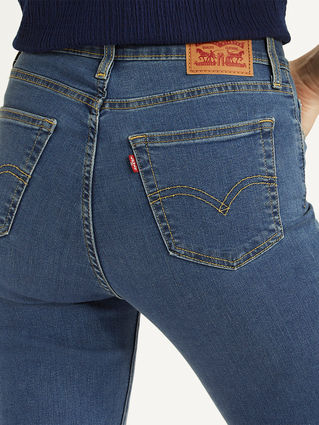 Women's 724 Blue Straight Fit High Rise Jeans