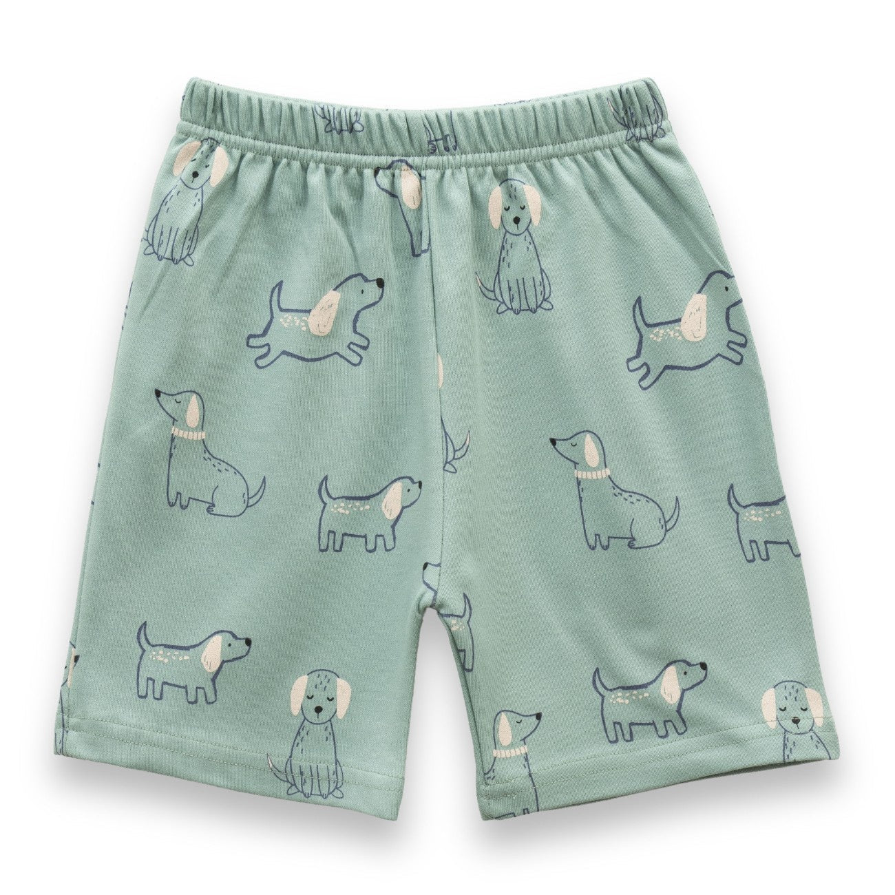 Cute Dogs Printed Green Kids Clothing Set