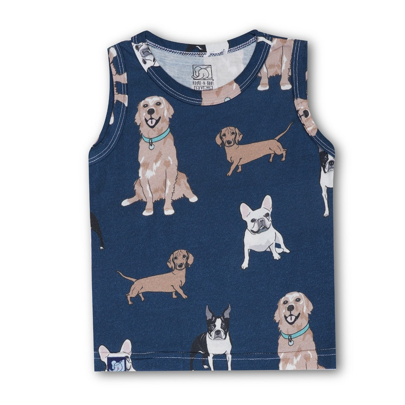 Dogs Printed Blue Kids Clothing Set