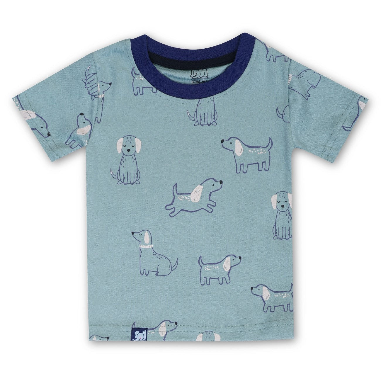 Dogs Printed Green Kids Co-Ord Set
