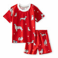 Dogs Family Printed Red Kids Co-Ord Set