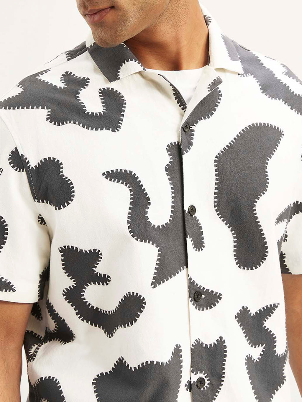 Men's Resort Collar Abstract Relaxed Fit Shirt