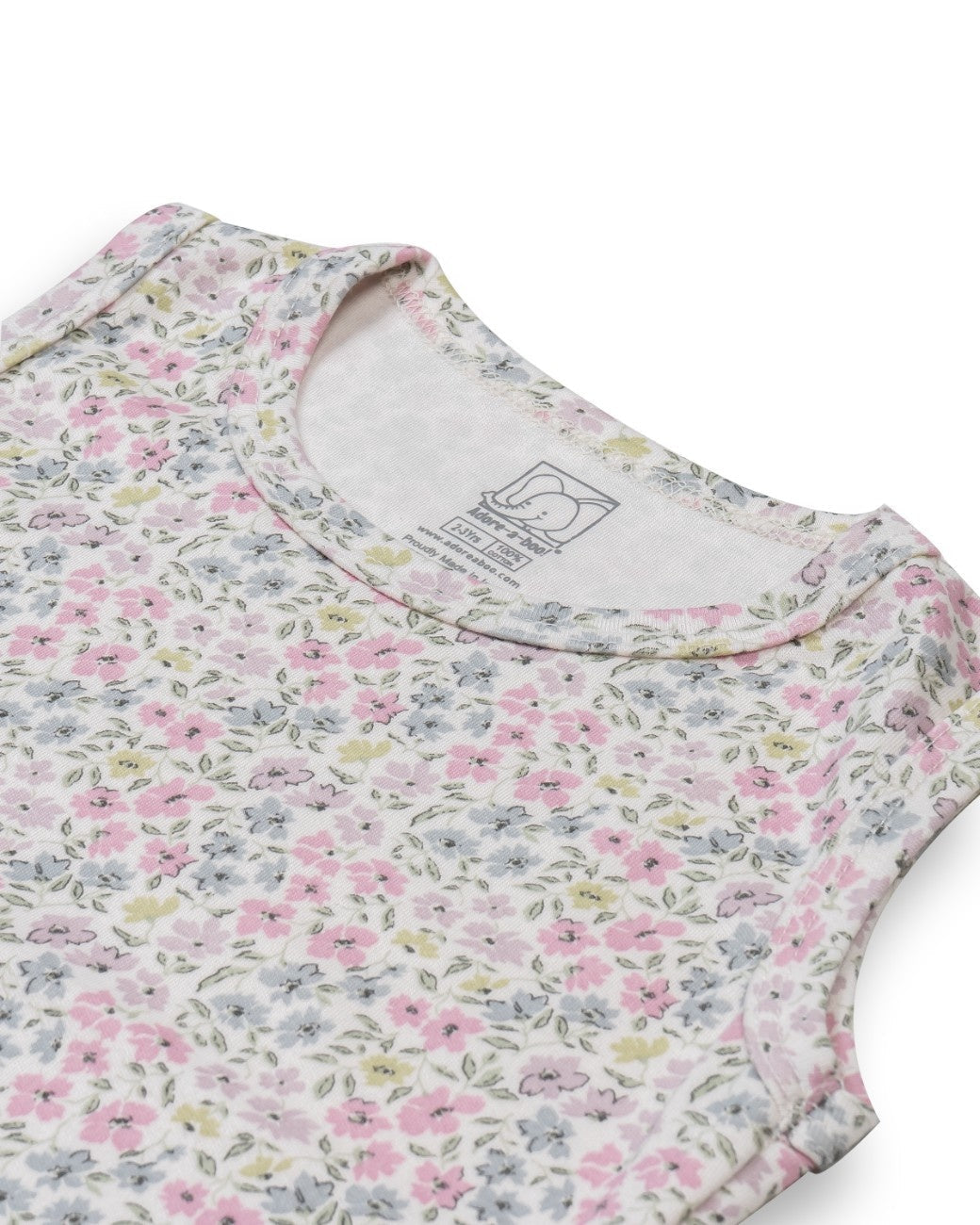 Tiny Floral Printed Pink Kids Clothing Set