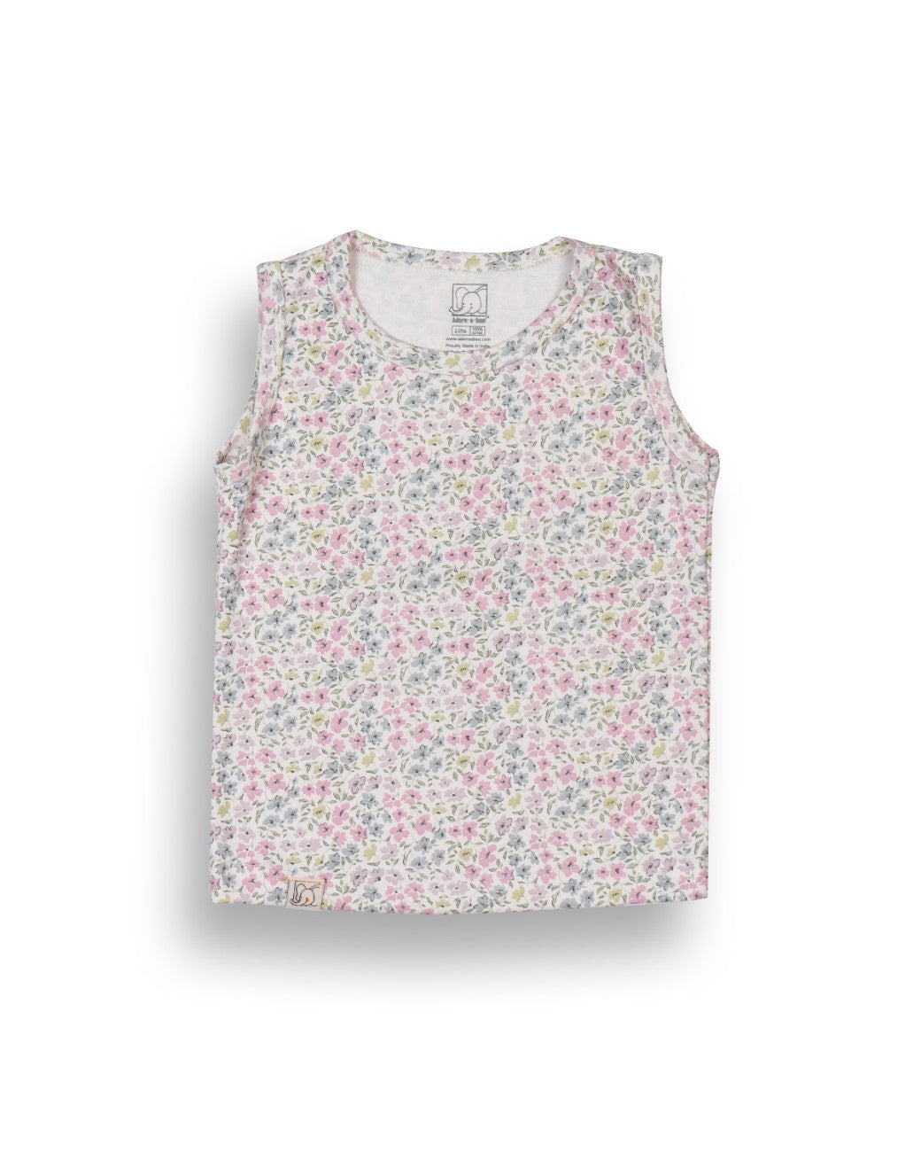 Tiny Floral Printed Pink Kids Clothing Set