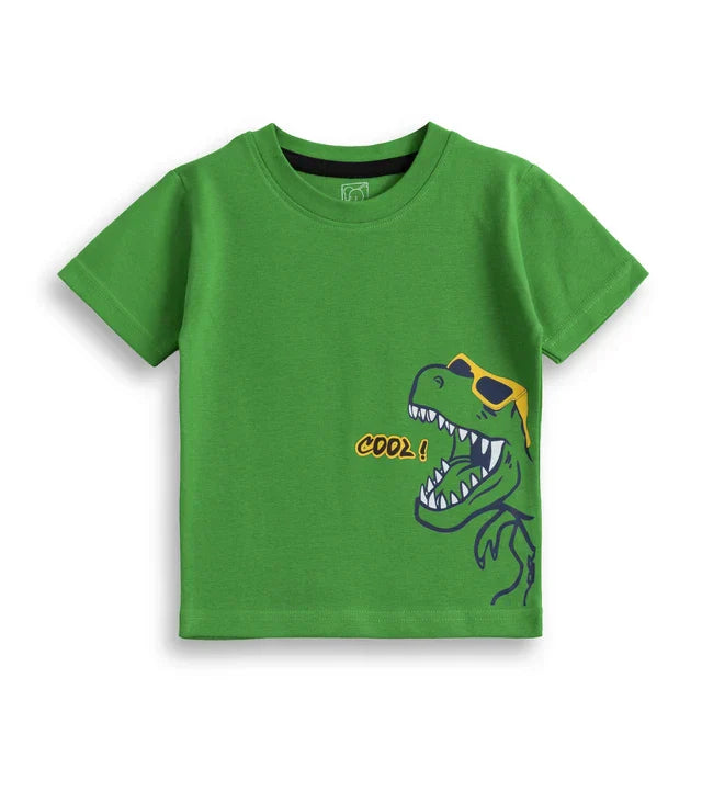 Roaring Dino Printed Green Kids Co-Ord Set