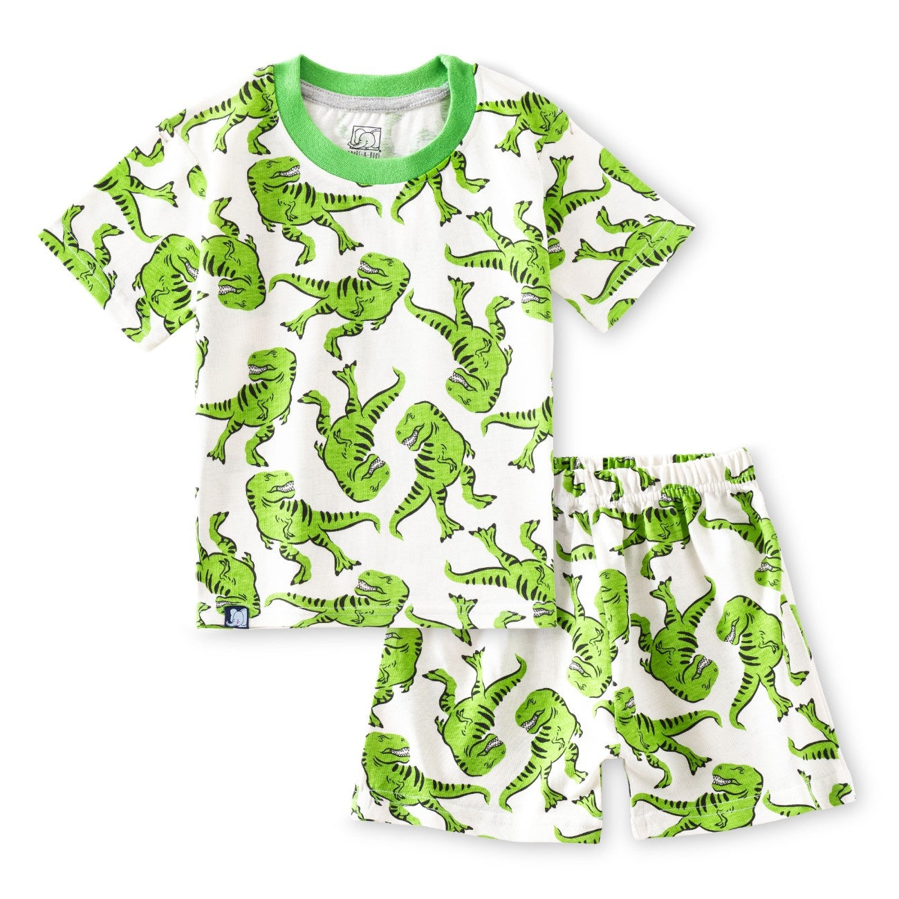 Green T-rex Printed Kids Co-Ord Set