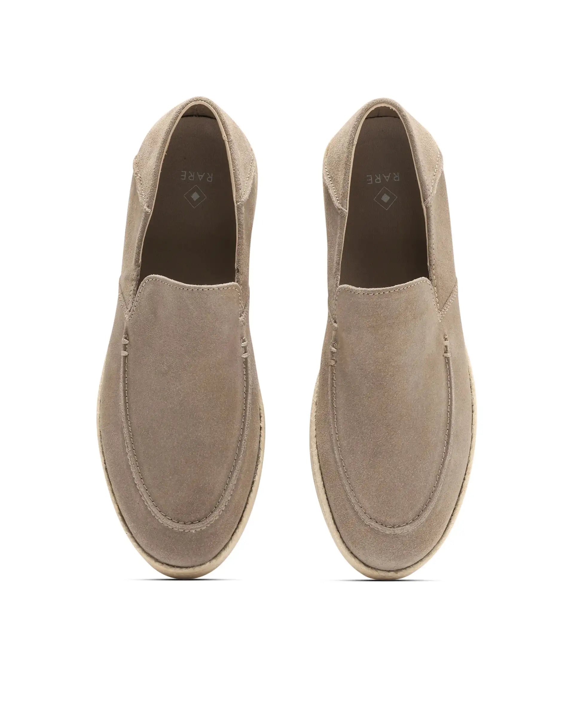 Rare Rabbit Men Havana Lite Fawn Suede Leather Slip-On Closure Shoes