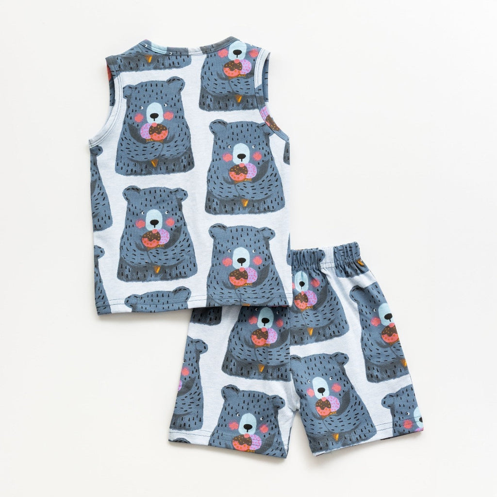 Ice Bear Printed Grey Kids Clothing Set