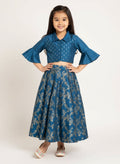 Utsa Kids Blue Sequin Embellished Ethnic Set - (2-8yrs)