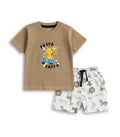 Yummy Animals Printed Brown Co-Ord Set