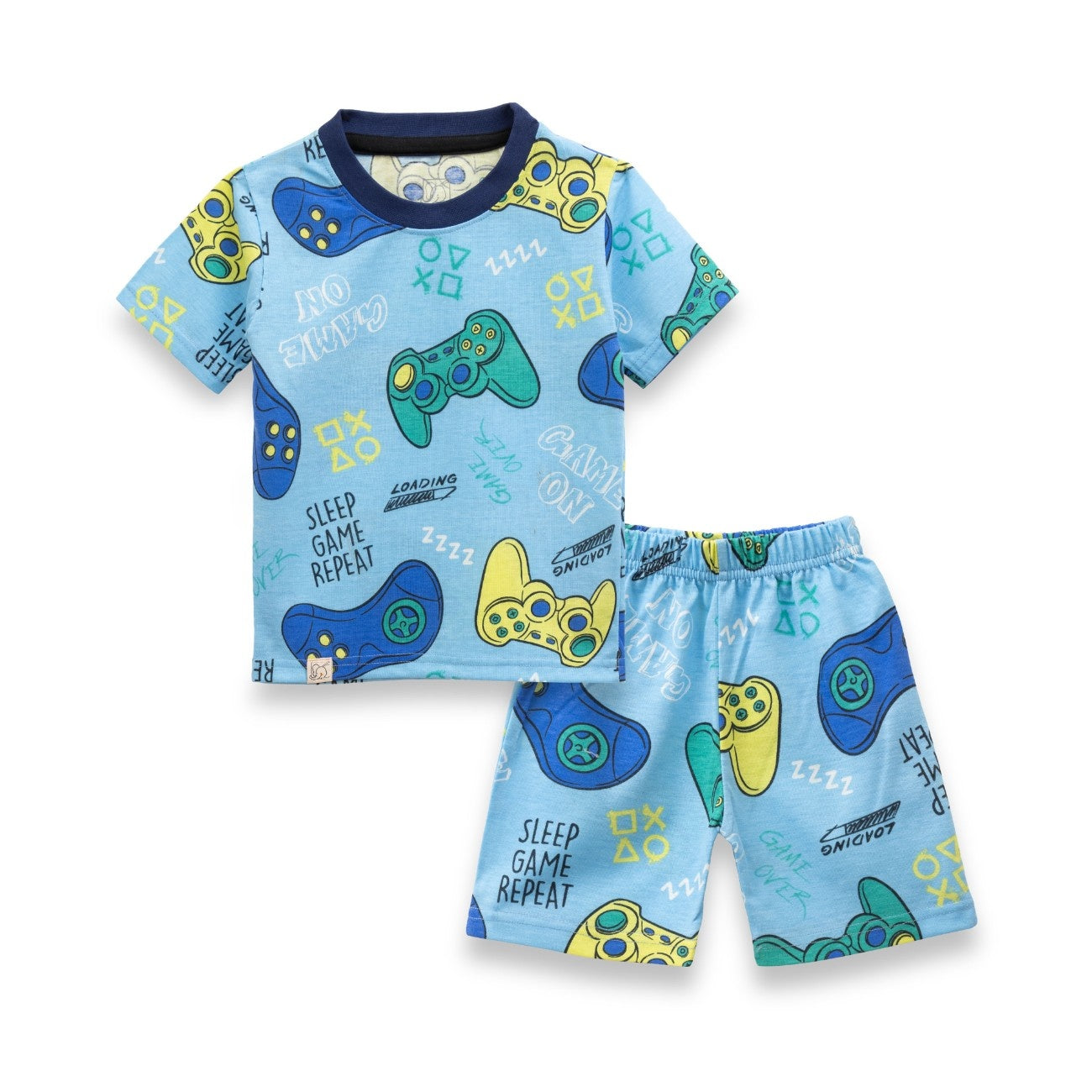 Gamer Printed Blue Kids Co-Ord Set