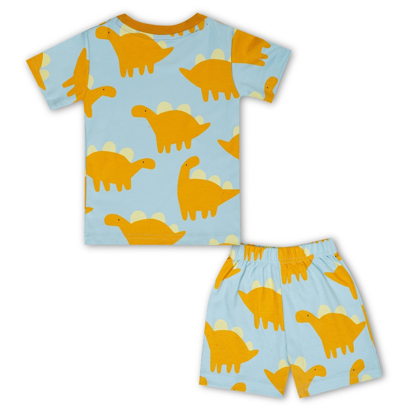 Yellow Dino Printed Kids Co-Ord Set
