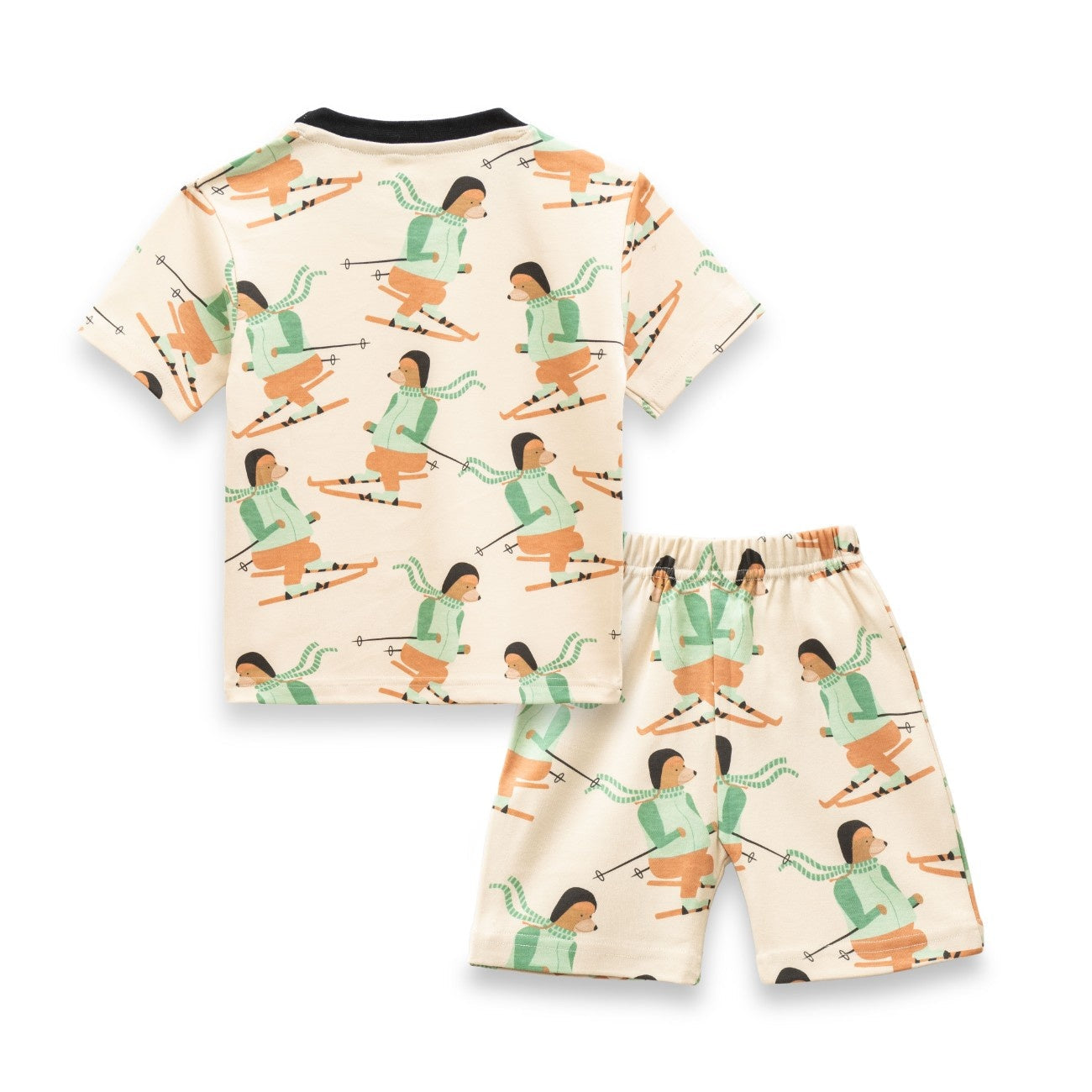 Woof Squard Printed Cream Kids Co-Ord Set