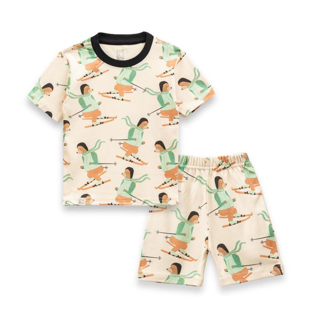 Woof Squard Printed Cream Kids Co-Ord Set