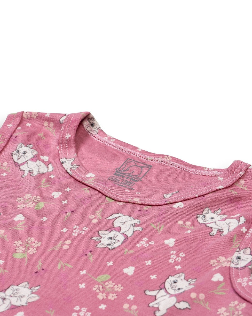 Cute Kitty Cat Printed Pink Kids Clothing Set