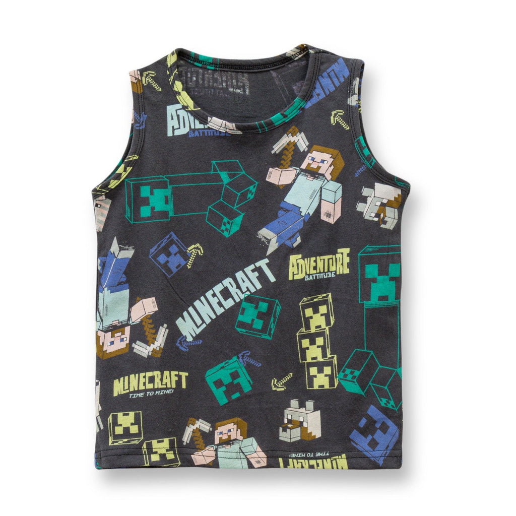 Mine Craft Printed Black Kids Clothing Set