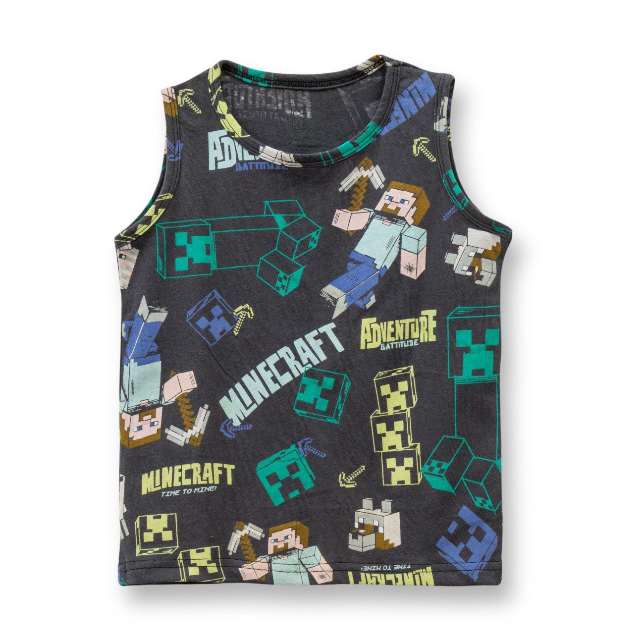 Mine Craft Printed Black Kids Clothing Set