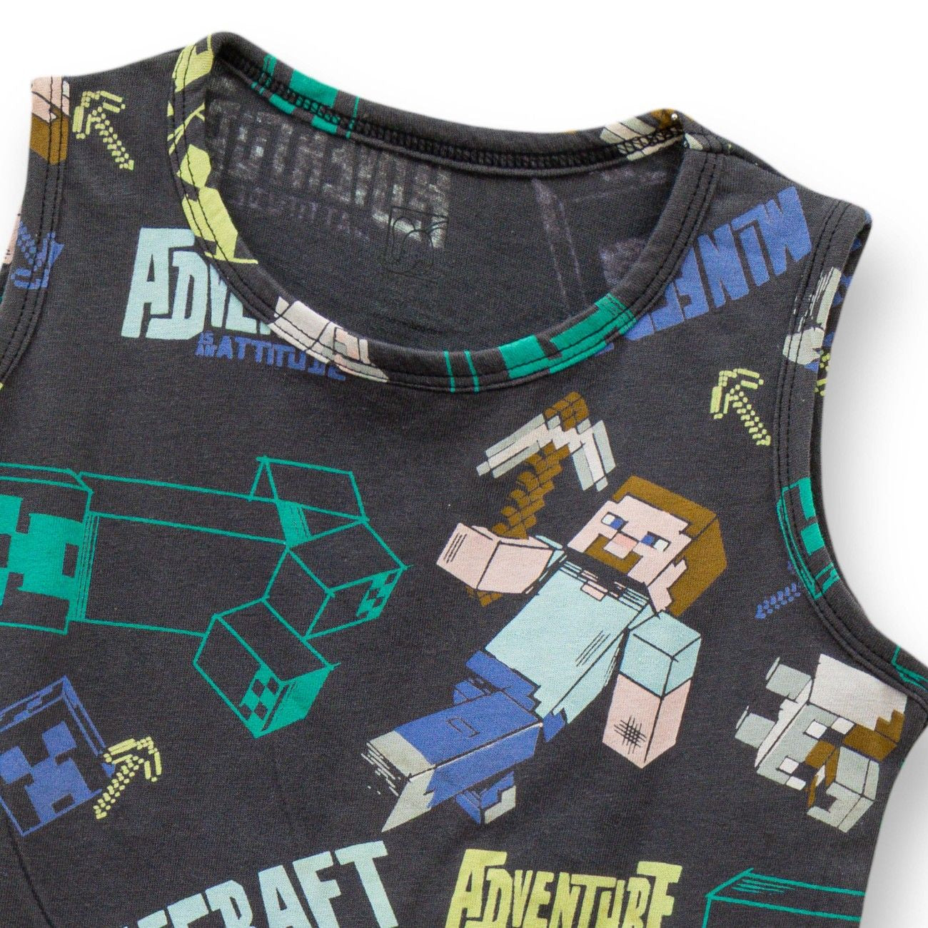Mine Craft Printed Black Kids Clothing Set