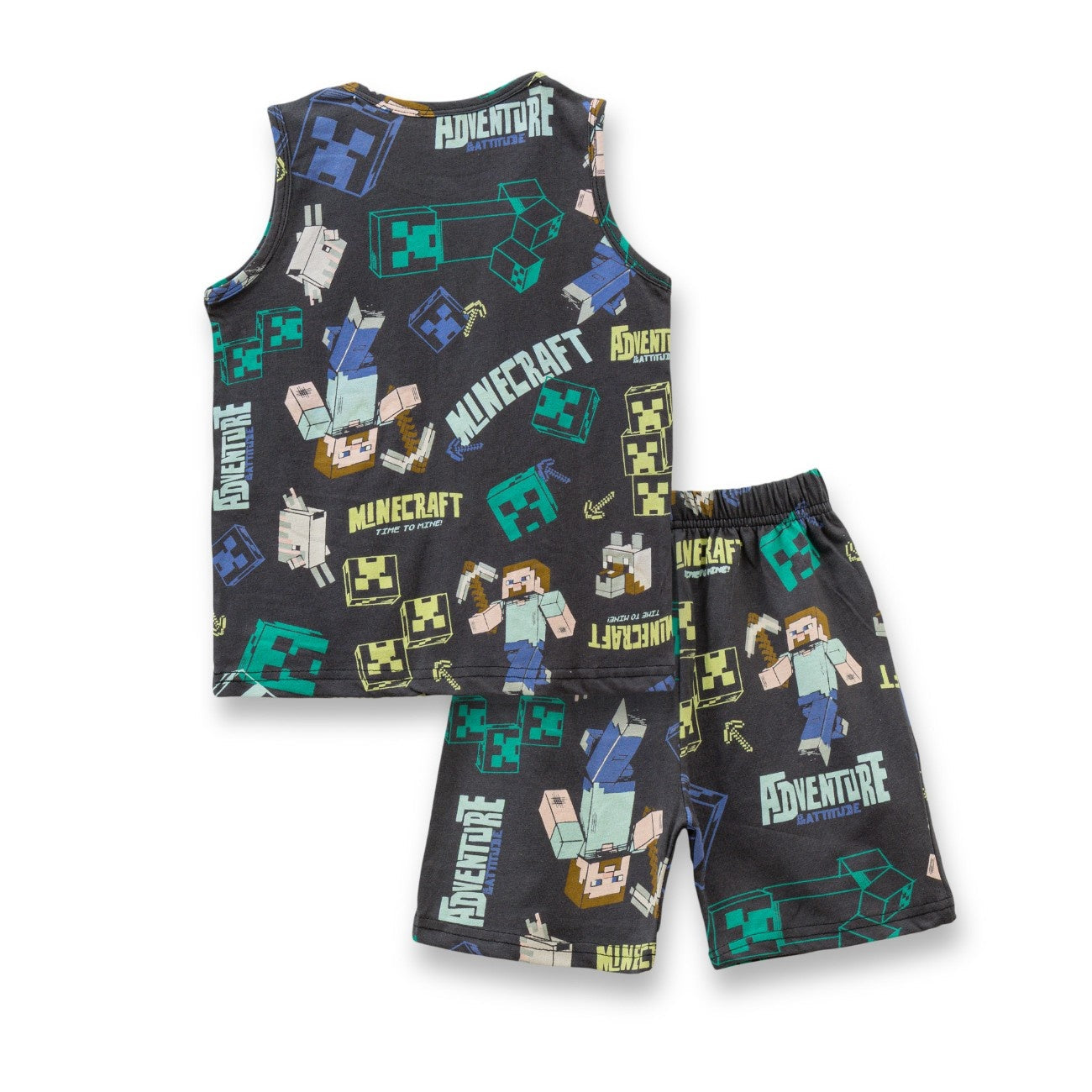 Mine Craft Printed Black Kids Clothing Set