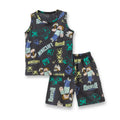 Mine Craft Printed Black Kids Clothing Set