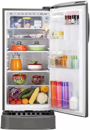 LG 185 L Direct Cool Single Door Refrigerator Shiny Steel, GL-D201APZU