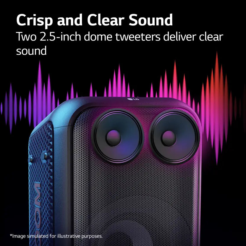 LG XL5S 12hrs Battery, Mic and Guitar input 200 W Bluetooth Party Speaker (Black, 2.1 Channel)