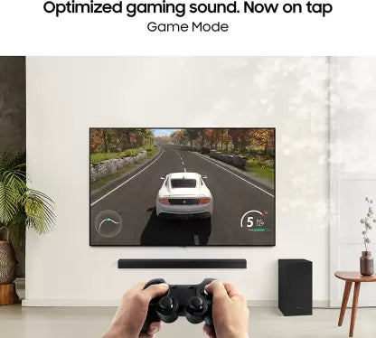 Samsung HW-B55E/XL Wireless Subwoofer, Dolby 2ch & DTS Virtual X 410 W Bluetooth Soundbar (Black, 2.1 Channel)