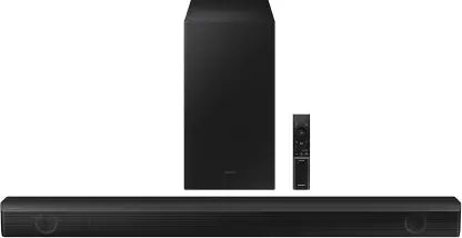 Samsung HW-B55E/XL Wireless Subwoofer, Dolby 2ch & DTS Virtual X 410 W Bluetooth Soundbar (Black, 2.1 Channel)
