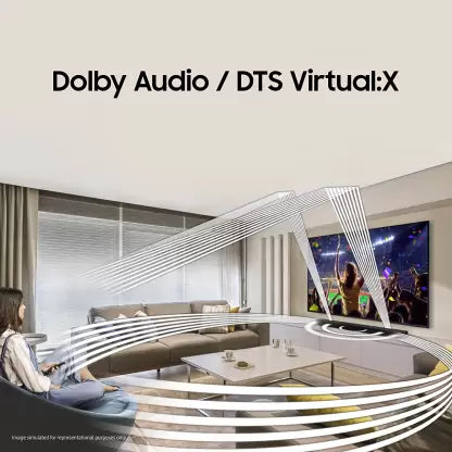Samsung HW-B55E/XL Wireless Subwoofer, Dolby 2ch & DTS Virtual X 410 W Bluetooth Soundbar (Black, 2.1 Channel)