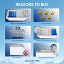 Haier 295 L Double Door Standard Deep Freezer  (White, HFC-300GM5, 5 Star)