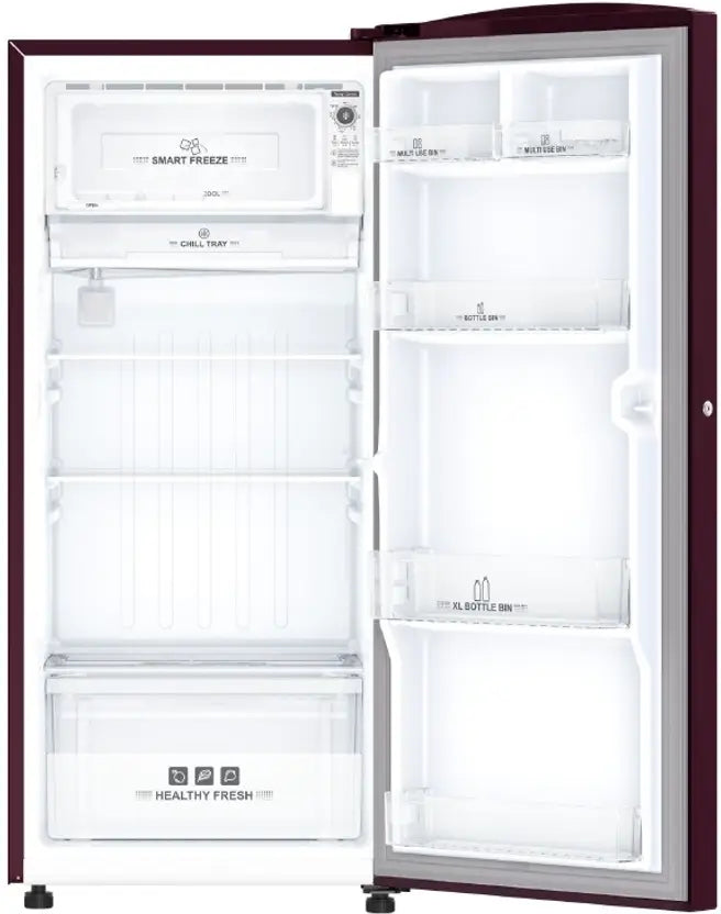 Midea, 187 L, Direct Cool Refrigerator , 2 Star, Wine, MRD18712XPAW