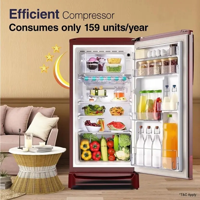 Godrej 183 L 3 Star Single Door Refrigerator (RD R190C THF AQ WN, Aqua Wine) (Touched Up)