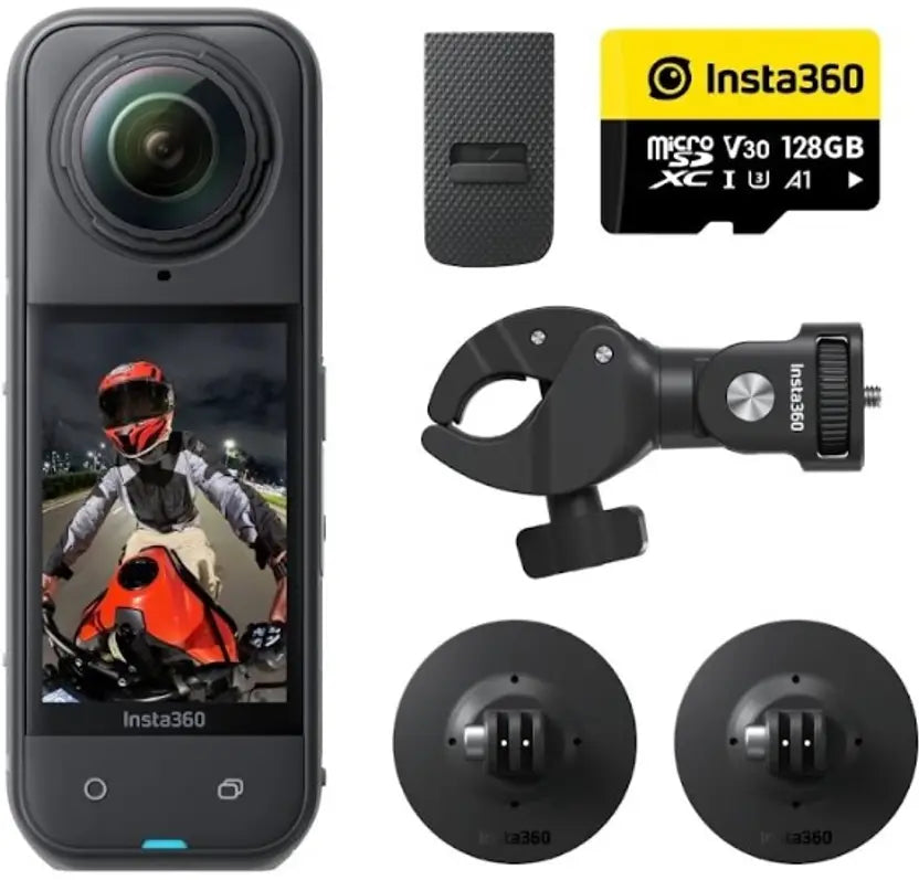 Insta360 X5 Motorcycle Bundle Sports and Action Camera  (Black, 72 MP)