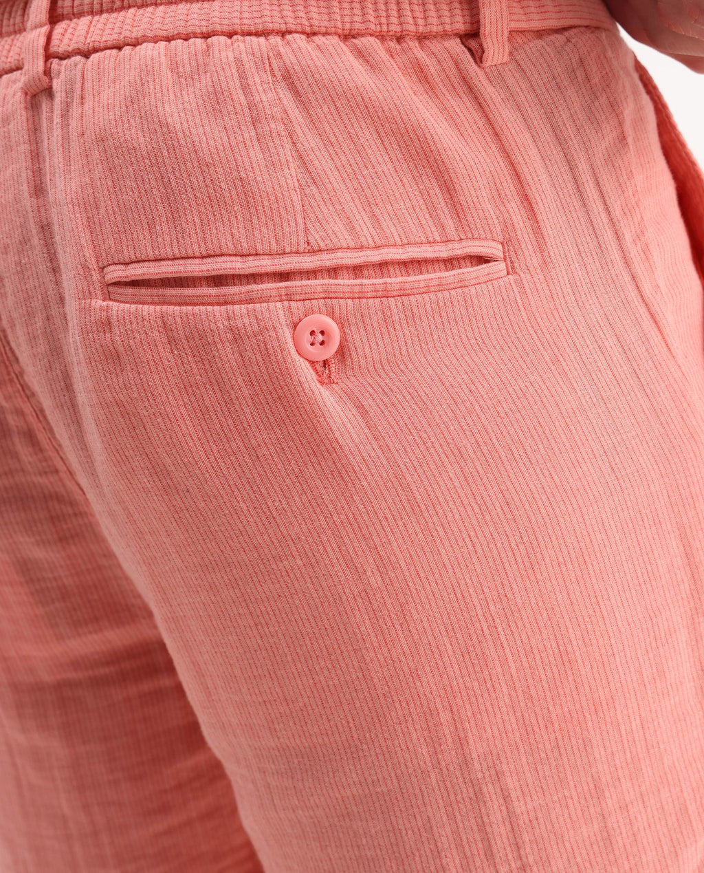 Rare Rabbit Men's Pinto-25 Light Peach Cotton Plain Regular Fit Shorts