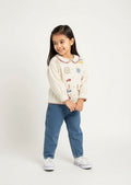 HOP Kids Beige Embroidered Cotton-Blend Blouse