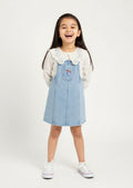 HOP Kids Blue Denim Pinafore with Top Set