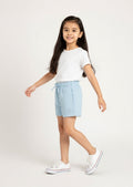 HOP Kids Light Blue Floral Mid-Rise Cotton Shorts