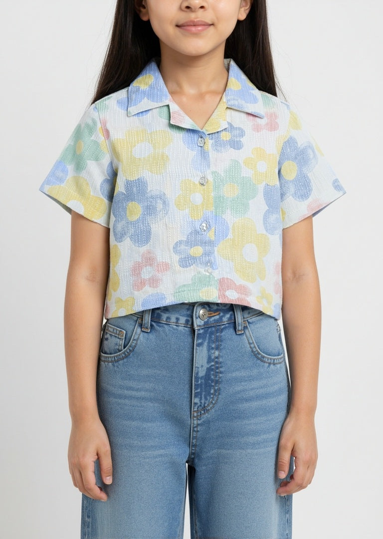 HOP Kids Multicolour Floral Design Shirt