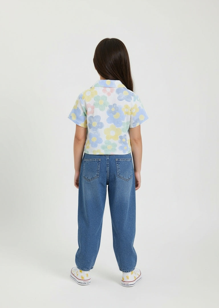 HOP Kids Multicolour Floral Design Shirt