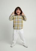 HOP Kids Beige Checks Detailed Cotton Shirt