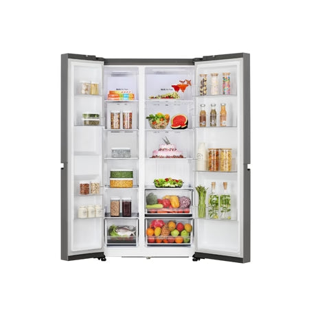 LG 650 Litres 3 Star Side-by-Side Convertible Refrigerator (GL-B257JDS3, Dazzle Steel)