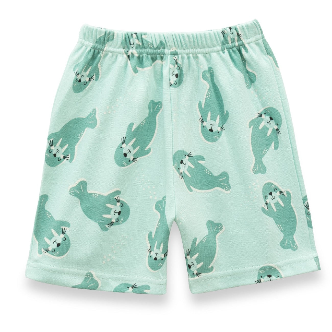 Sea Walrus Printed Green Kids Clothing Set