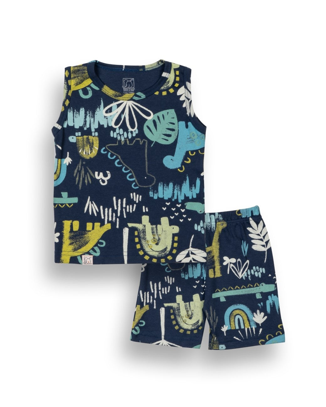 Sketchy Animals Blue Kids Clothing Set