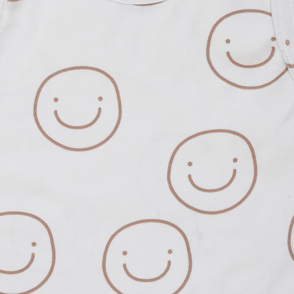 Smiley Printed White Kids Clothing Set