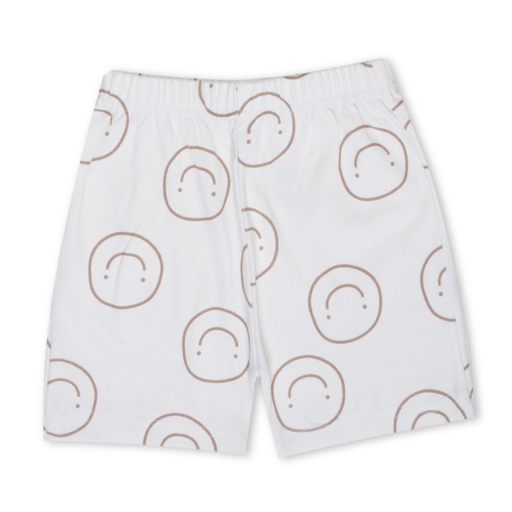 Smiley Printed White Kids Clothing Set