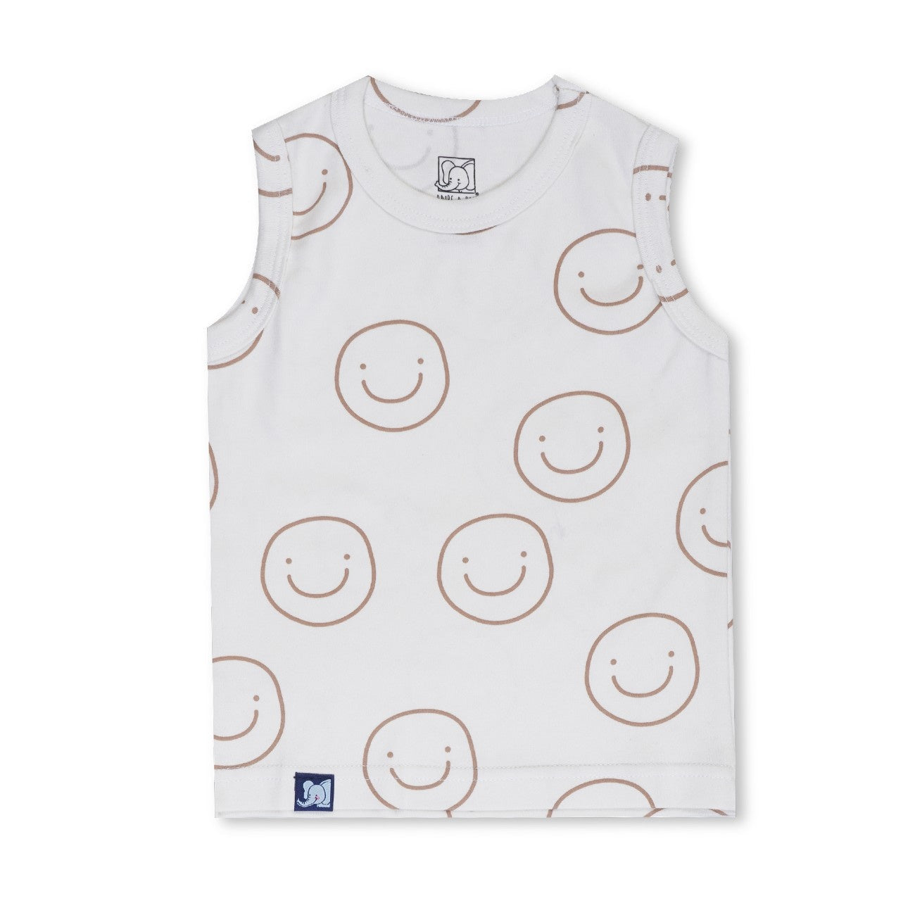 Smiley Printed White Kids Clothing Set