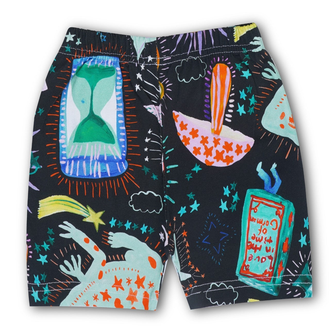 Star Night Printed Black Kids Clothing Set
