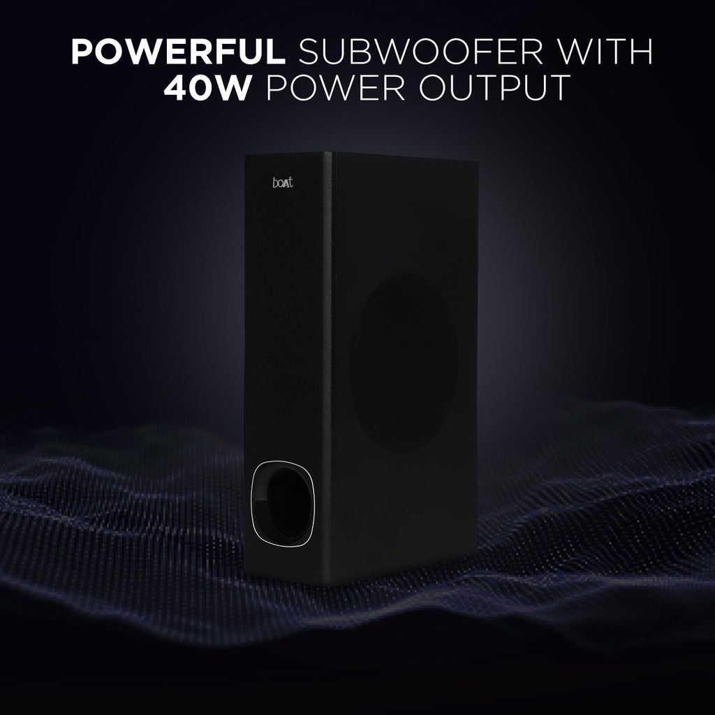 boAt Aavante 1200 | 80W Home Theatre with 40W RMS Soundbar, Smart Integrated Control, High Fidelity Stereo Sound