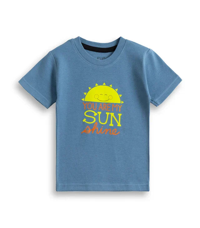 Sun Shine Printed Blue Kids Co-Ord Set