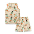 Woof Squard Printed Cream Kids Clothing Set